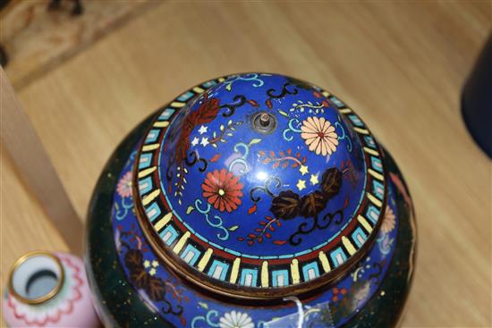 Three cloisonne vases